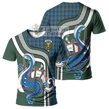 Falconer Tartan T-Shirt with Epic Bagpipe Style - Tartanvibesclothing Shop