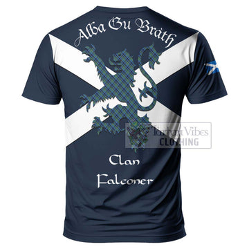 Falconer Tartan Lion Rampant T-Shirt Proudly Display Your Heritage with Alba Gu Brath and Clan Name