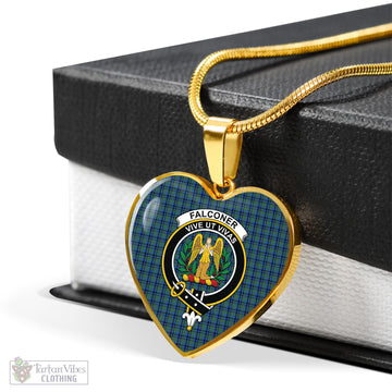 Falconer Tartan Heart Necklace with Family Crest - Tartan Vibes Clothing