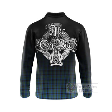 Falconer Tartan Long Sleeve Polo Shirt Featuring Alba Gu Brath Family Crest Celtic Inspired - Tartan Vibes Clothing