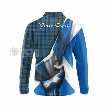 Falconer Tartan Long Sleeve Polo Shirt with Family Crest Scotland Patriotic Style - Tartan Vibes Clothing