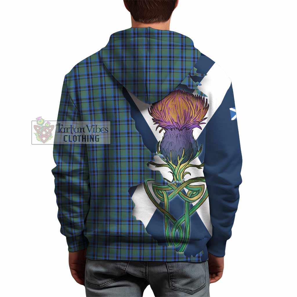 Tartan Vibes Clothing Falconer Tartan Family Crest Hoodie Scottish Thistle Celtic Inspired