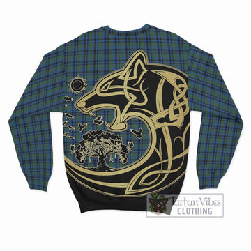 Falconer Tartan Sweatshirt with Family Crest Celtic Wolf Style - Tartan Vibes Clothing