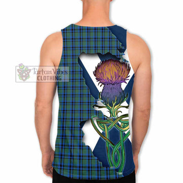 Tartan Vibes Clothing Falconer Tartan Family Crest Men's Tank Top Scottish Thistle Celtic Inspired