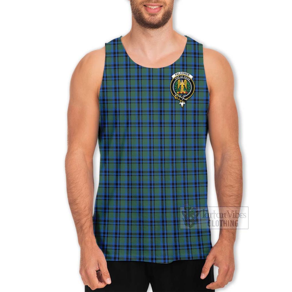 Falconer Tartan Men's Tank Top with Family Crest Celtic Skull Style - Tartan Vibes Clothing