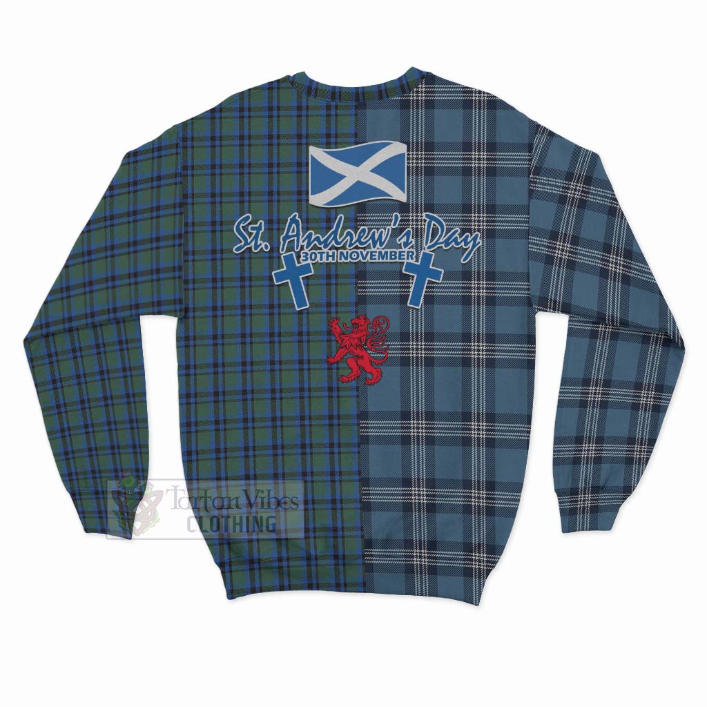 Falconer Tartan Sweatshirt Happy St. Andrew's Day Half Tartan Style - Tartan Vibes Clothing