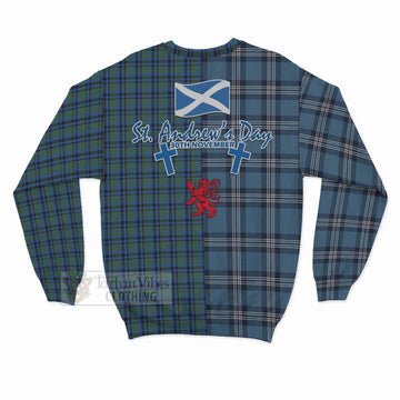 Falconer Tartan Sweatshirt Happy St. Andrew's Day Half Tartan Style - Tartan Vibes Clothing