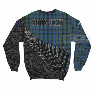 Falconer Crest Tartan Sweatshirt with New Zealand Silver Fern Half Style - Tartan Vibes Clothing