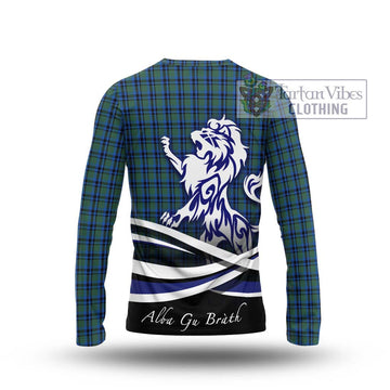 Falconer Tartan Long Sleeve T-Shirt with Alba Gu Brath Regal Lion Emblem - Tartan Vibes Clothing