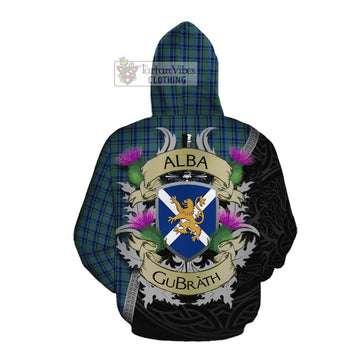 Falconer Tartan Family Crest Cotton Hoodie Lion Rampant Royal Thistle Shield Celtic Inspired Pullover Hoodie - Tartan Vibes Clothing