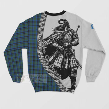 Falconer Tartan Clan Crest Sweatshirt with Highlander Warrior Celtic Style - Tartan Vibes Clothing
