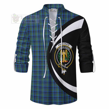 Falconer Tartan Ghillie Kilt Shirt with Family Crest Circle Style - Tartan Vibes Clothing