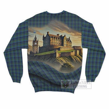 Falconer Tartan Family Crest Sweatshirt with Scottish Ancient Castle Style - Tartan Vibes Clothing