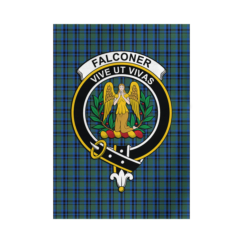 Falconer Tartan Garden Flag with Family Crest - Tartan Vibes Clothing