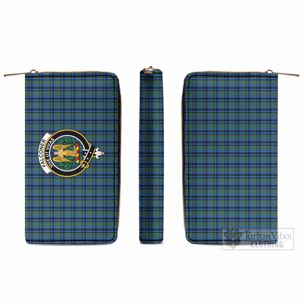 Falconer Tartan Women's Leather Wallet with Family Crest - Tartan Vibes Clothing