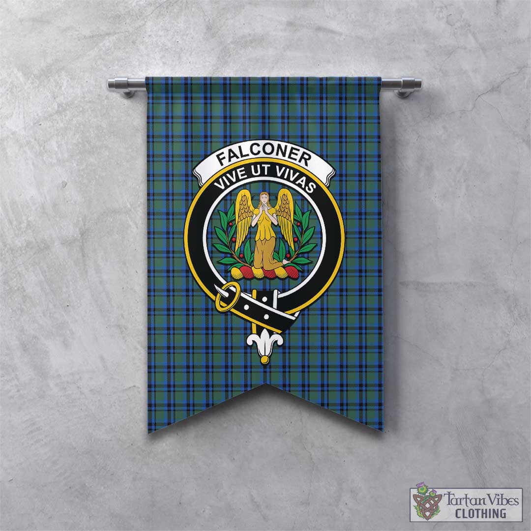 Falconer Tartan Gonfalon, Tartan Banner with Family Crest - Tartan Vibes Clothing
