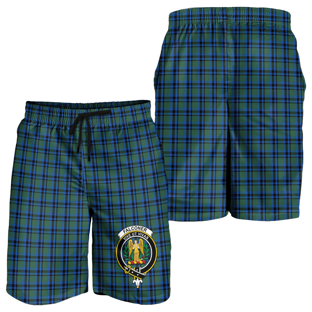 Falconer Tartan Mens Shorts with Family Crest - Tartan Vibes Clothing