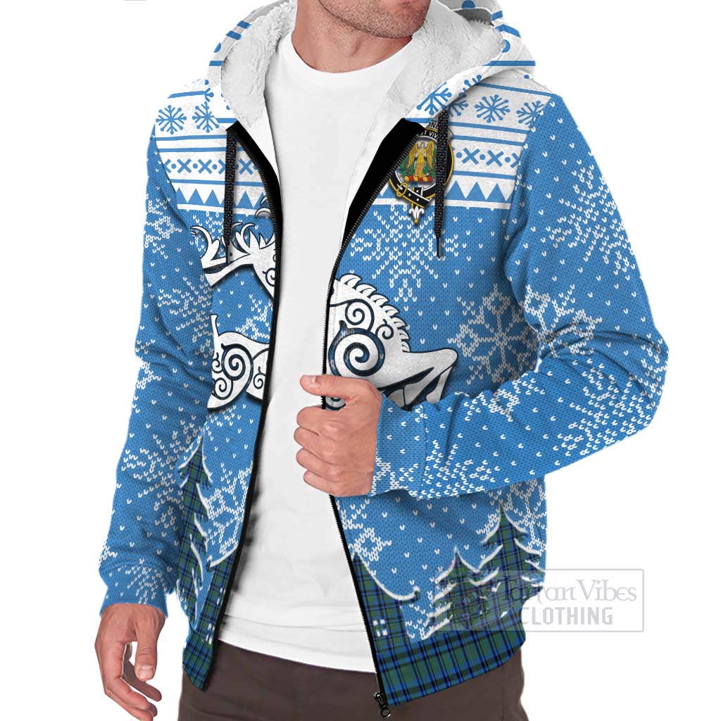 Falconer Clan Christmas Sherpa Hoodie Celtic Reindeer Style Unisex - Tartan Vibes Clothing