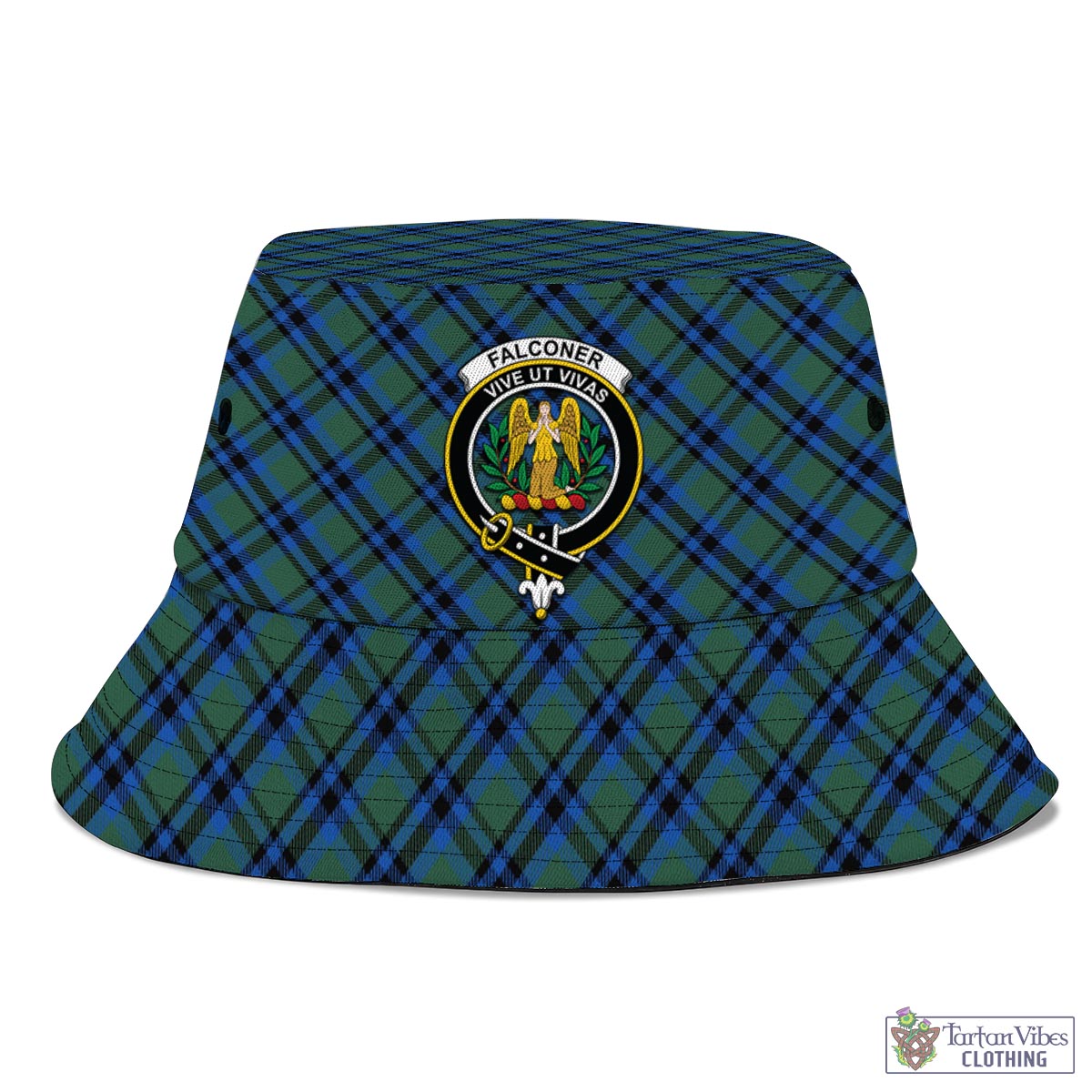 Falconer Tartan Bucket Hat with Family Crest - Tartan Vibes Clothing