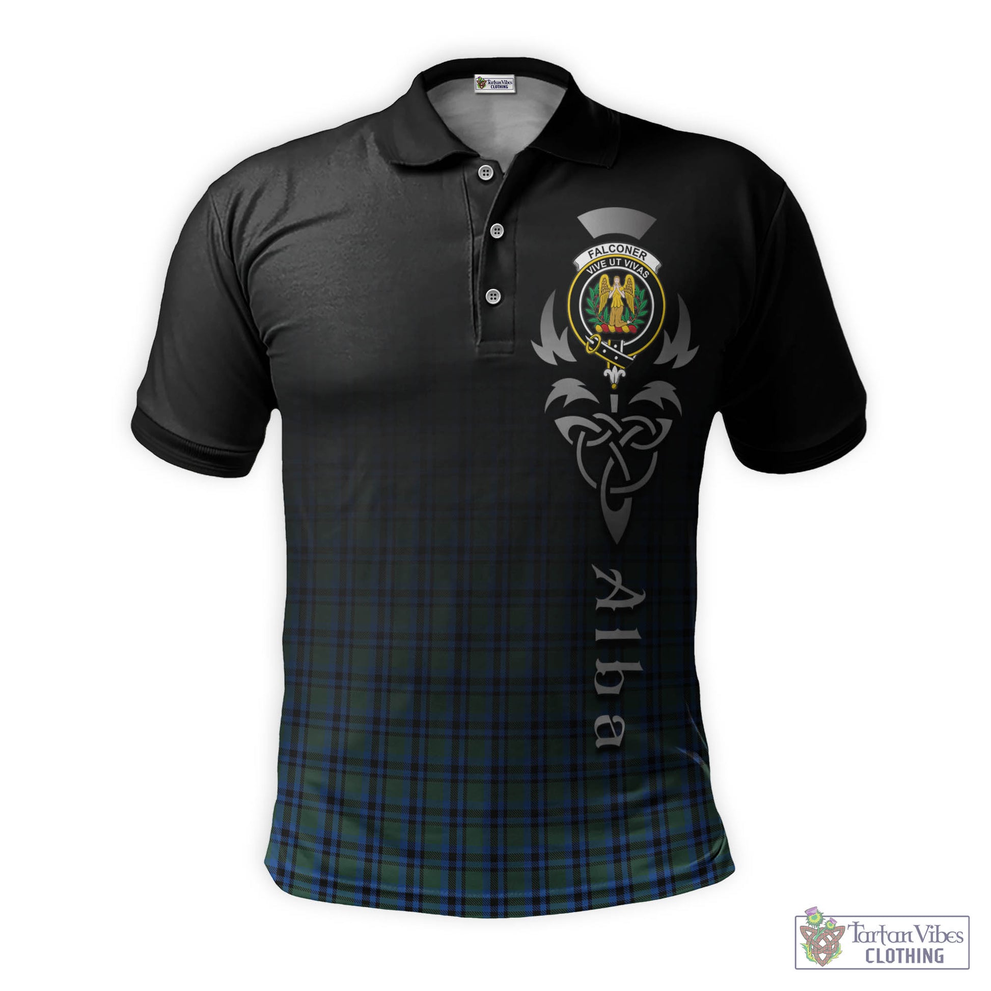 Falconer Tartan Polo Shirt Featuring Alba Gu Brath Family Crest Celtic Inspired - Tartan Vibes Clothing