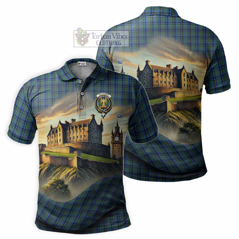 Tartan Vibes Clothing Falconer Tartan Family Crest Polo Shirt with Scottish Ancient Castle Stype