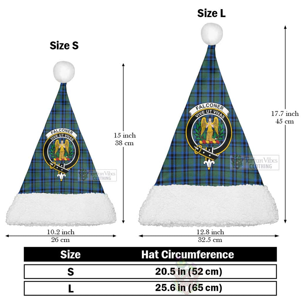 Falconer Tartan Christmas Santa Hats with Family Crest Christmas Hat L 25.6in (65cm) - Tartan Vibes Clothing
