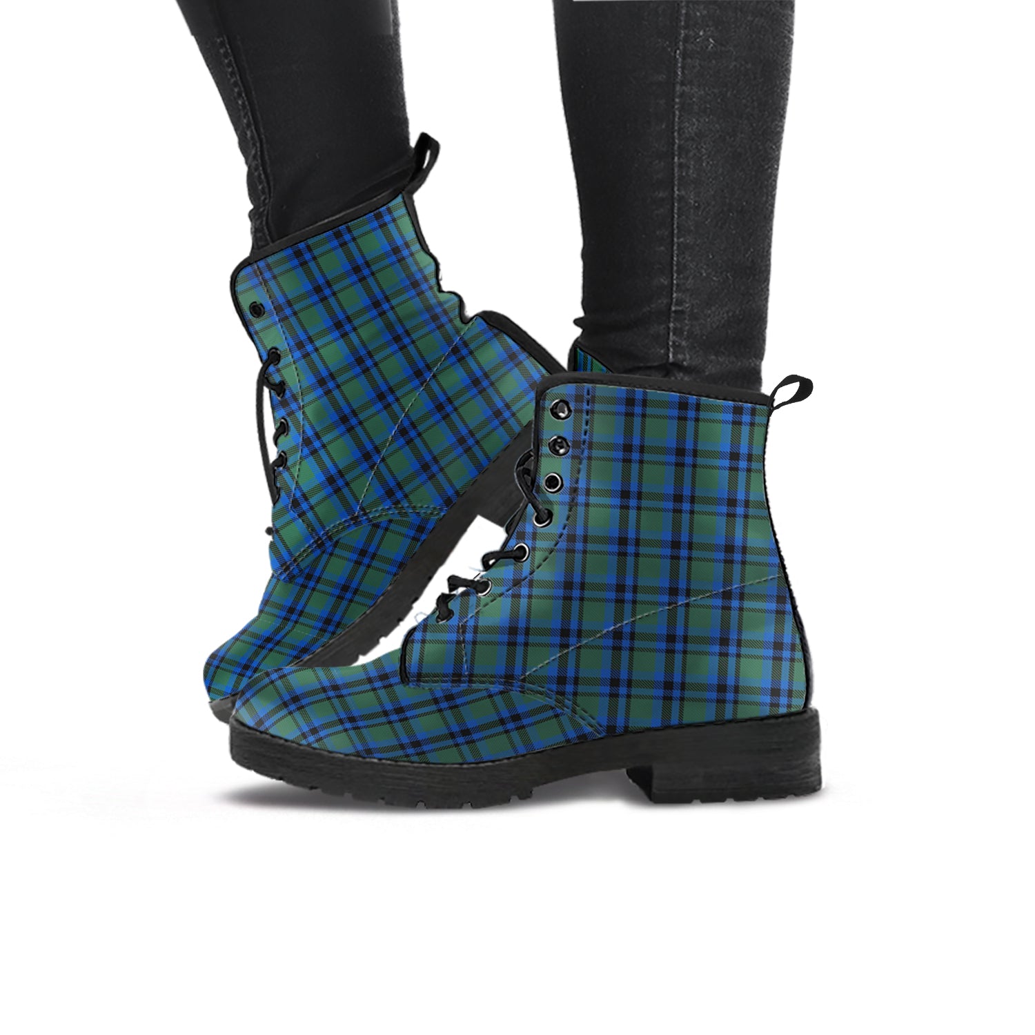 Falconer Tartan Leather Boots - Tartan Vibes Clothing
