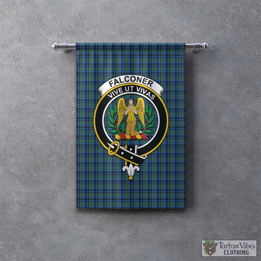 Falconer Tartan Gonfalon, Tartan Banner with Family Crest - Tartan Vibes Clothing
