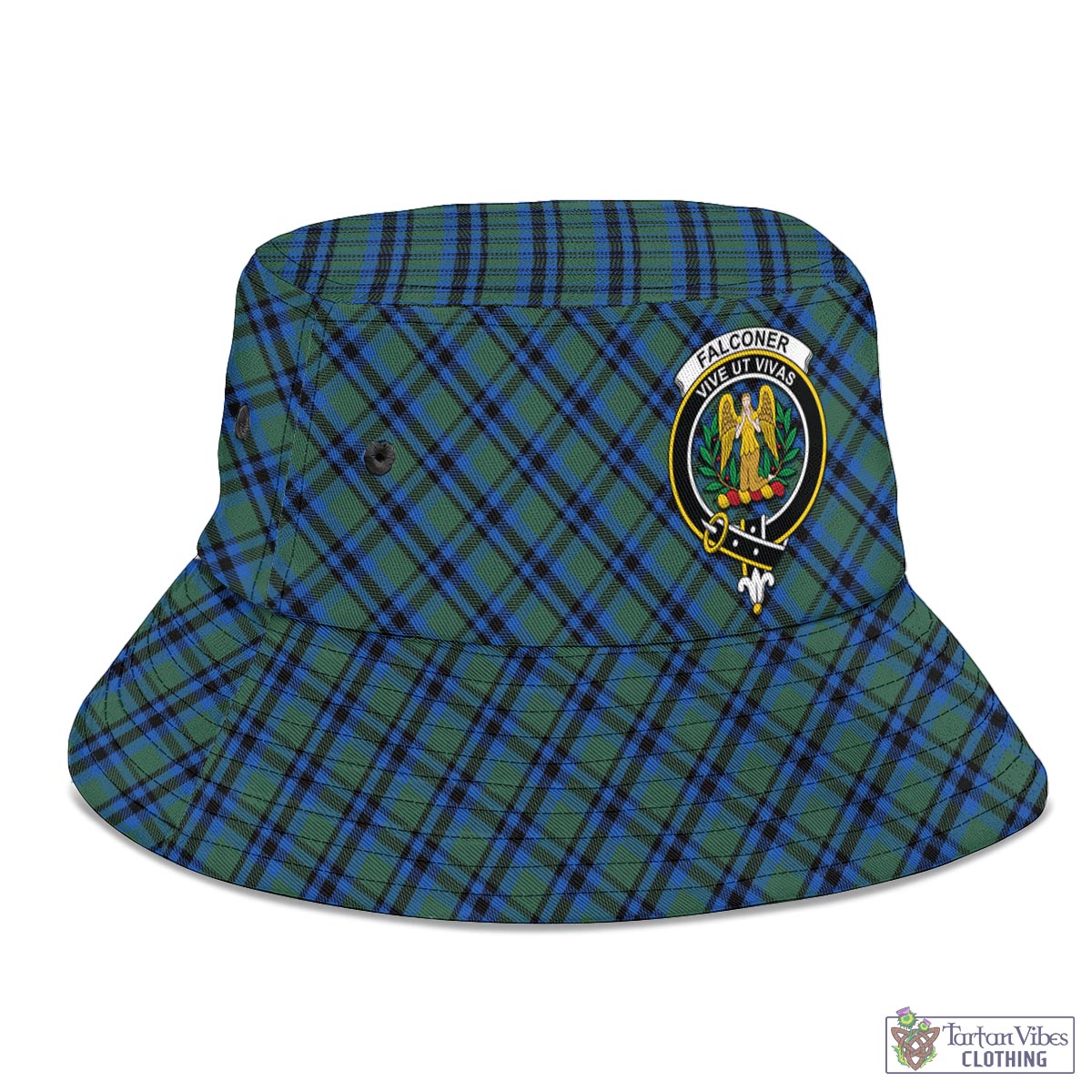 Falconer Tartan Bucket Hat with Family Crest - Tartan Vibes Clothing