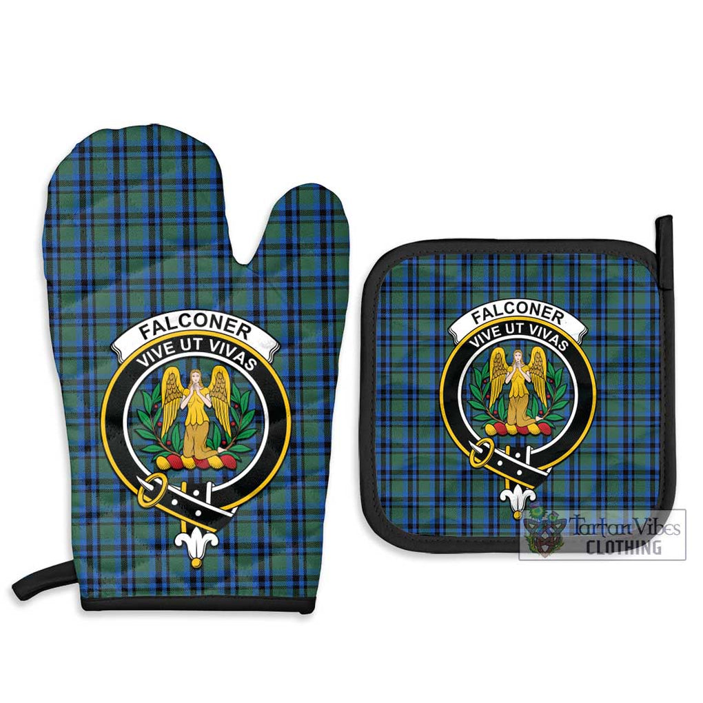Falconer Tartan Combo Oven Mitt & Pot-Holder with Family Crest - Tartan Vibes Clothing
