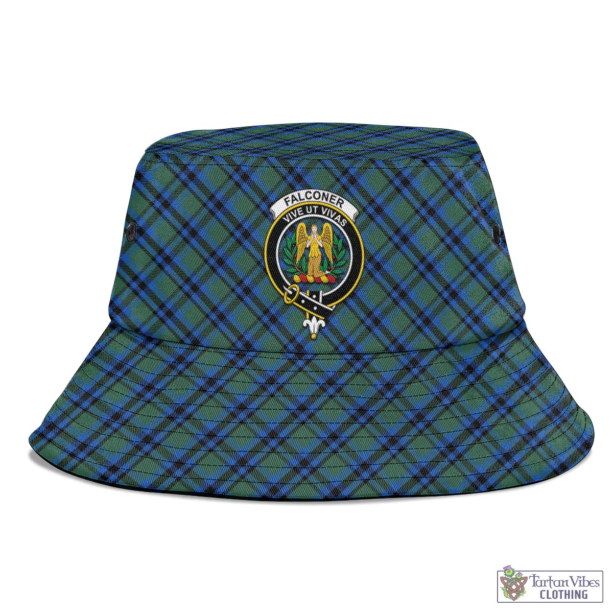 Falconer Tartan Bucket Hat with Family Crest - Tartan Vibes Clothing