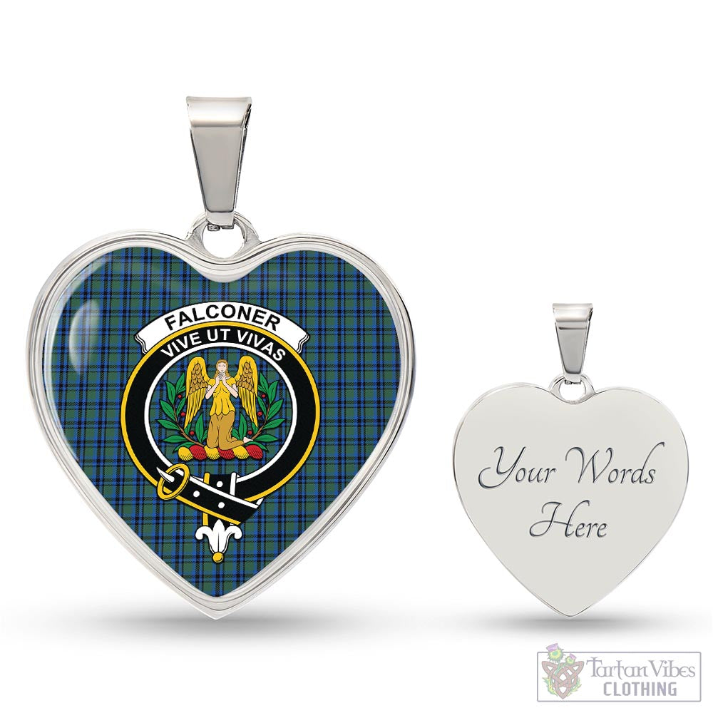 Falconer Tartan Heart Necklace with Family Crest Luxury Necklace (Silver) Yes - Tartan Vibes Clothing