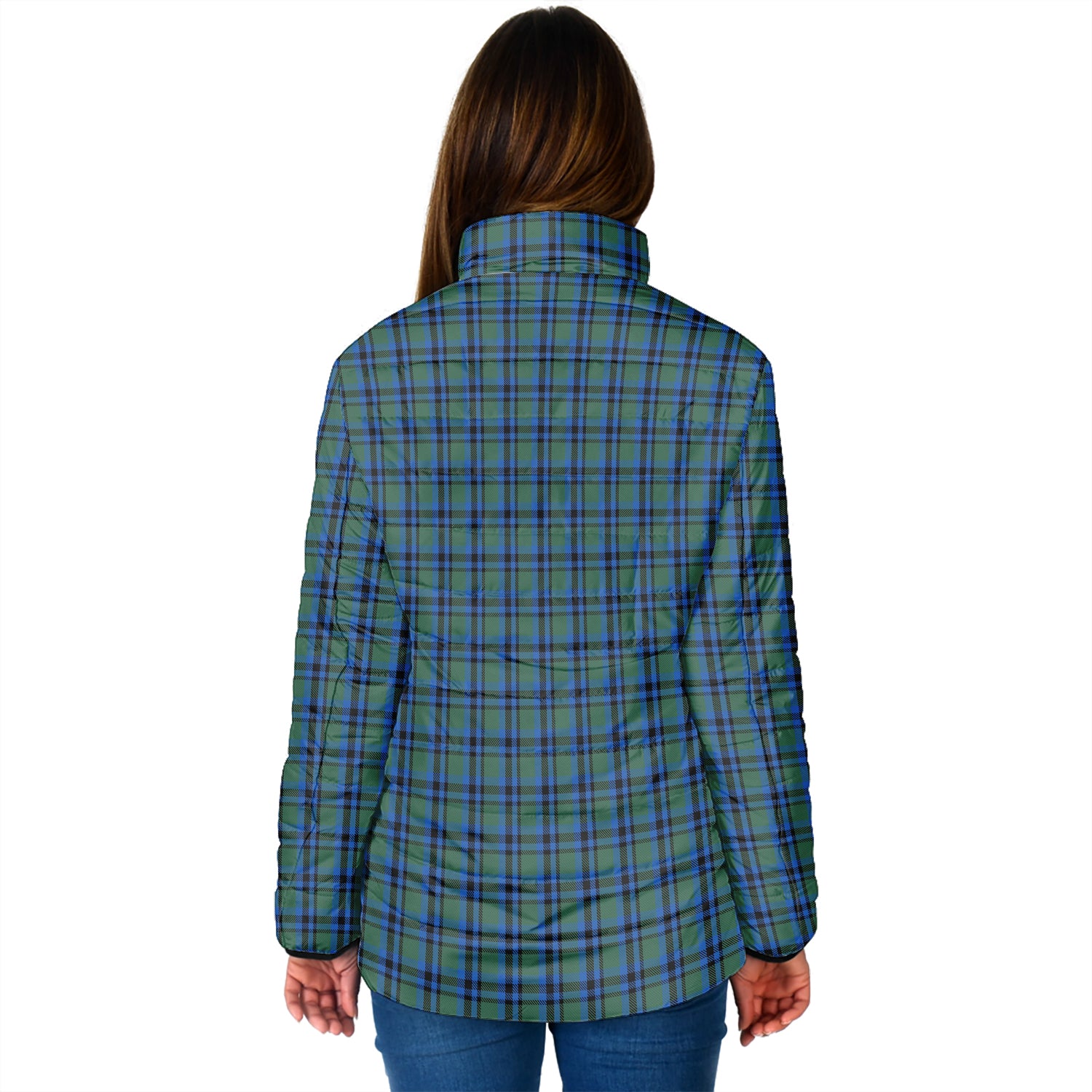 Falconer Tartan Padded Jacket with Family Crest - Tartan Vibes Clothing