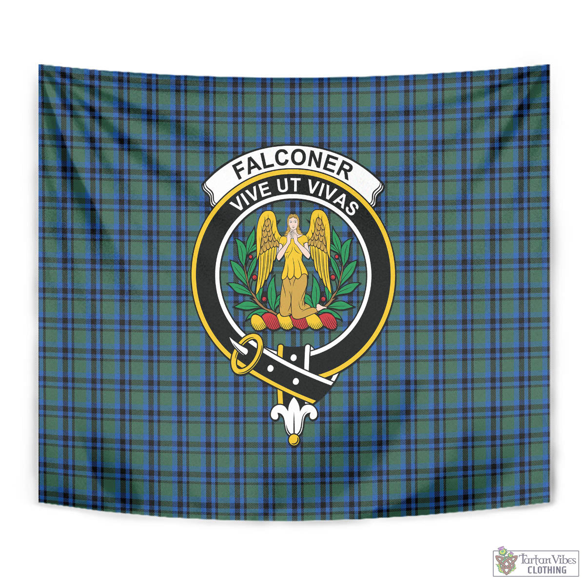 Falconer Tartan Tapestry Wall Hanging and Home Decor for Room with Family Crest - Tartan Vibes Clothing