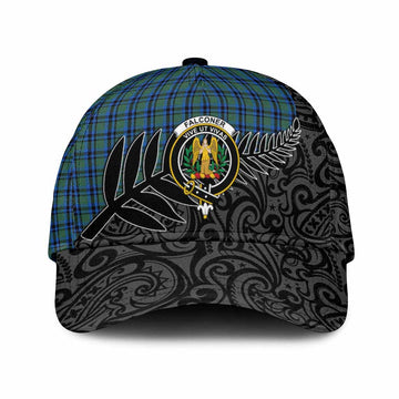 Falconer Crest Tartan Classic Cap with New Zealand Silver Fern Half Style