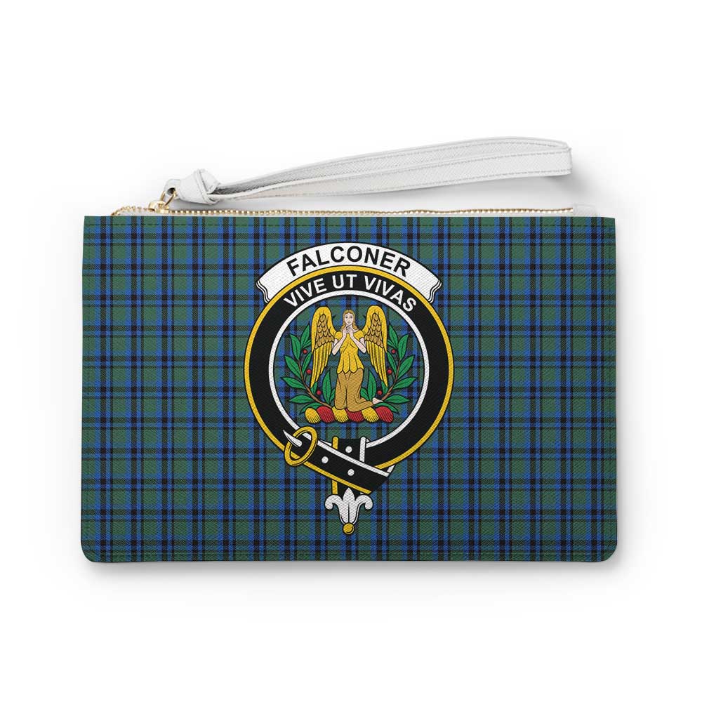 Tartan Vibes Clothing Falconer Family Crest Tartan Clutch Bag