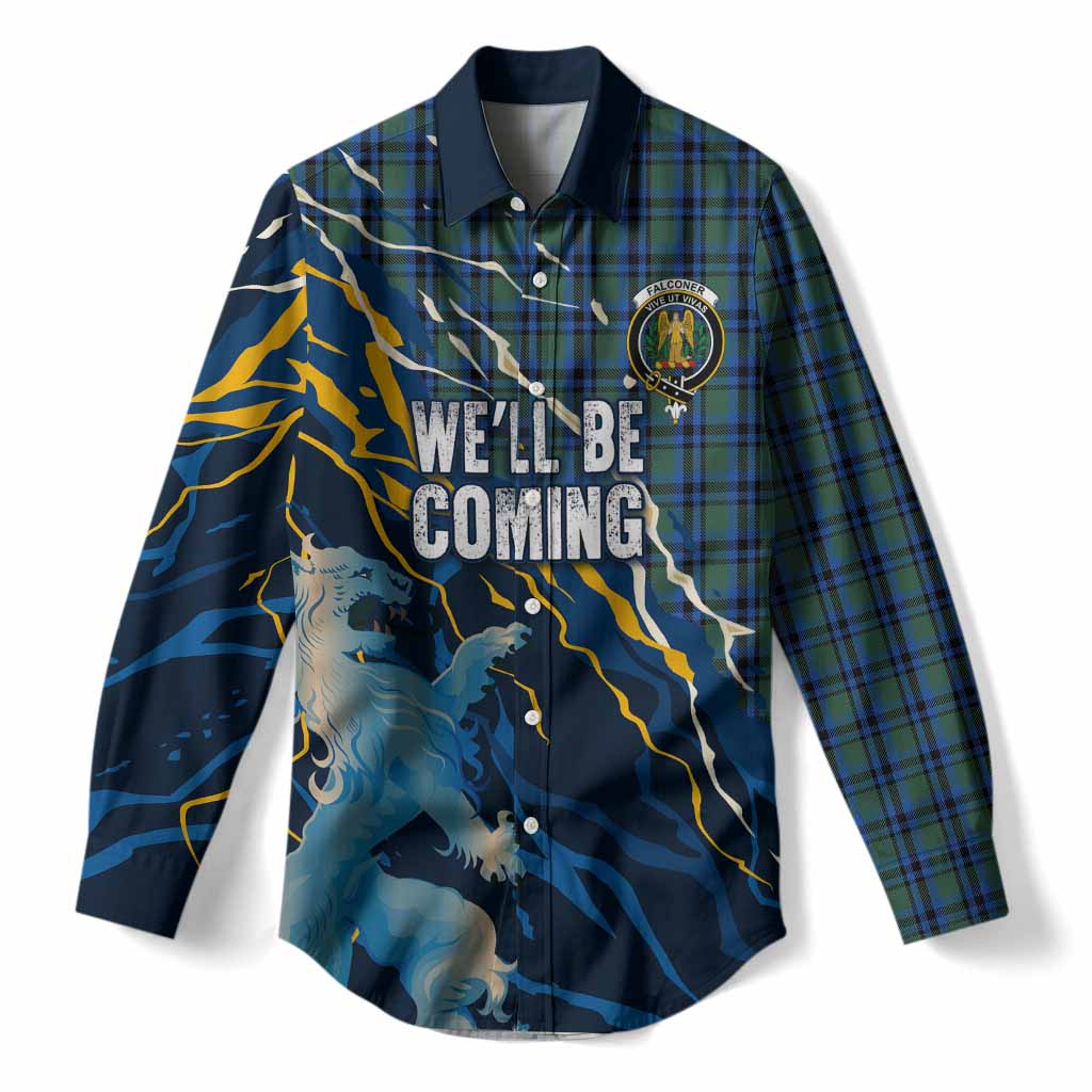 Falconer Scotland Tartan Women Casual Shirt WC2026 Football - We'll Be Coming
