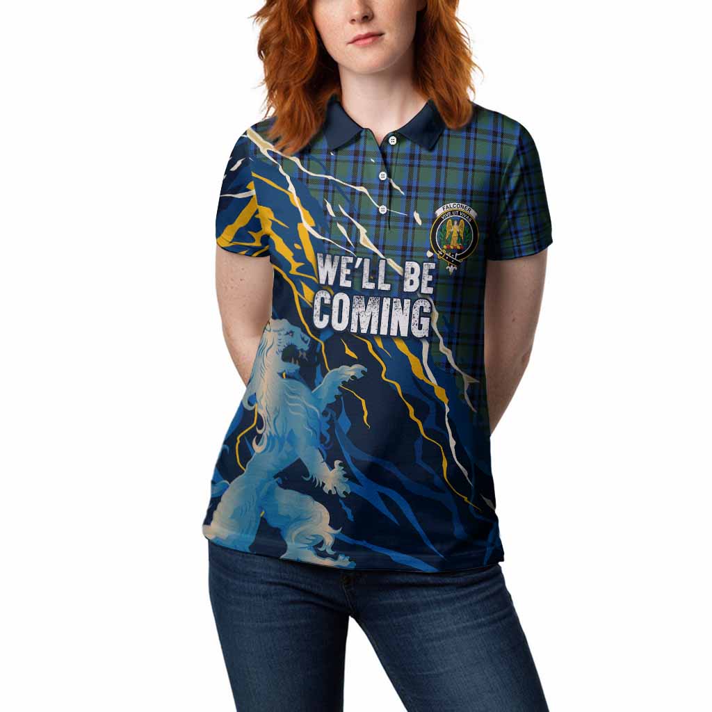 Falconer Scotland Tartan Women Polo Shirt WC2026 Football - We'll Be Coming