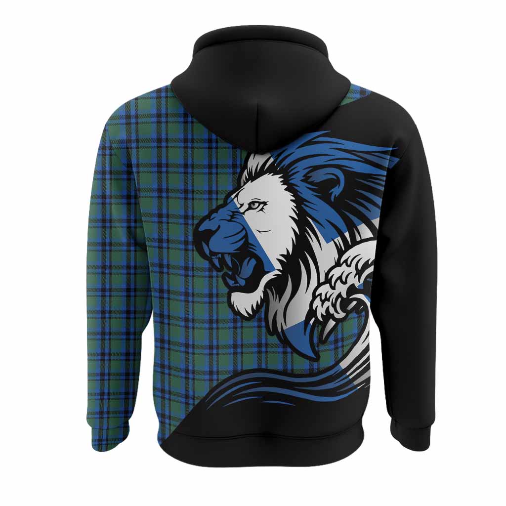 Falconer Tartan Crest Hoodie Scottish Golden Lions Wave Flow