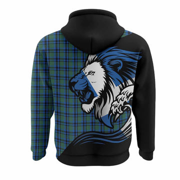 Falconer Tartan Crest Hoodie Scottish Golden Lions Wave Flow