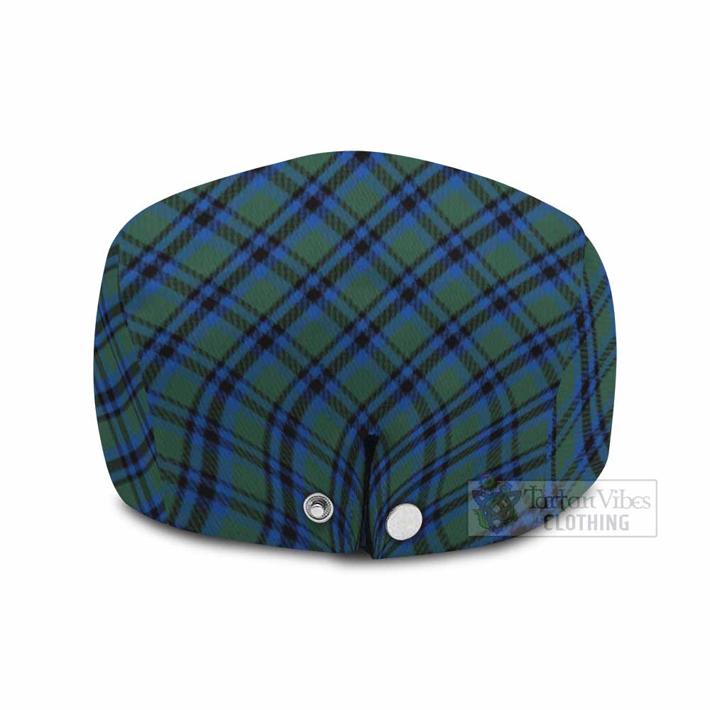 Falconer Tartan Flat Cap, Jeff Cap Cross Style with Family Crest - Tartan Vibes Clothing