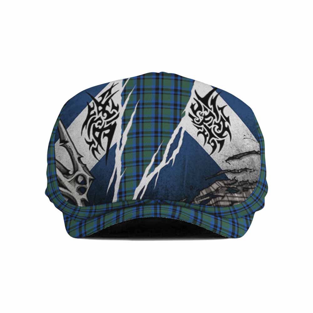 Falconer Tartan Flat Cap, Jeff Cap Scotland Flag Ripped Tribal Design