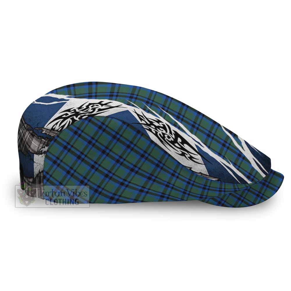Falconer Tartan Flat Cap, Jeff Cap Scotland Flag Ripped Tribal Design