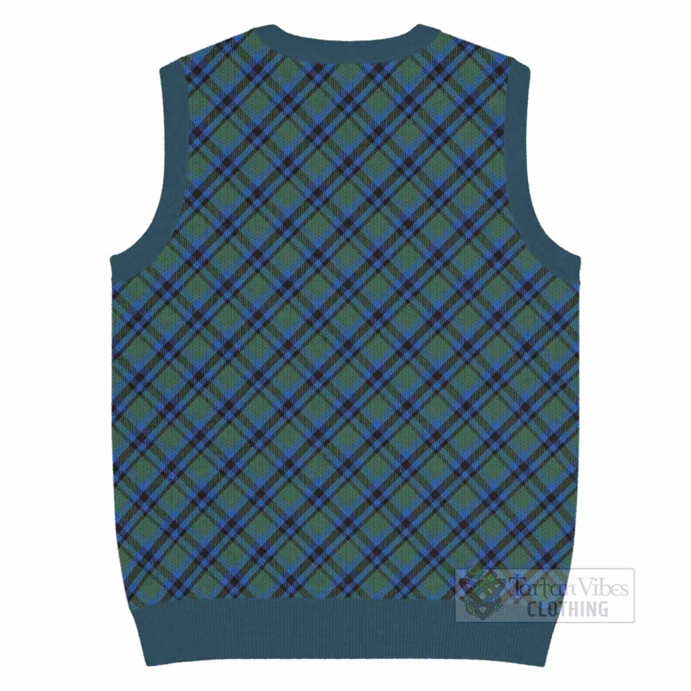 Falconer Tartan Knitted V-Neck Vest with Family Crest Cross Style