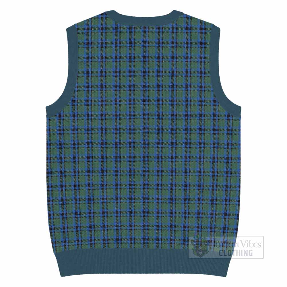 Falconer Tartan Knitted V-Neck Vest with Family Crest - Tartan Vibes Clothing
