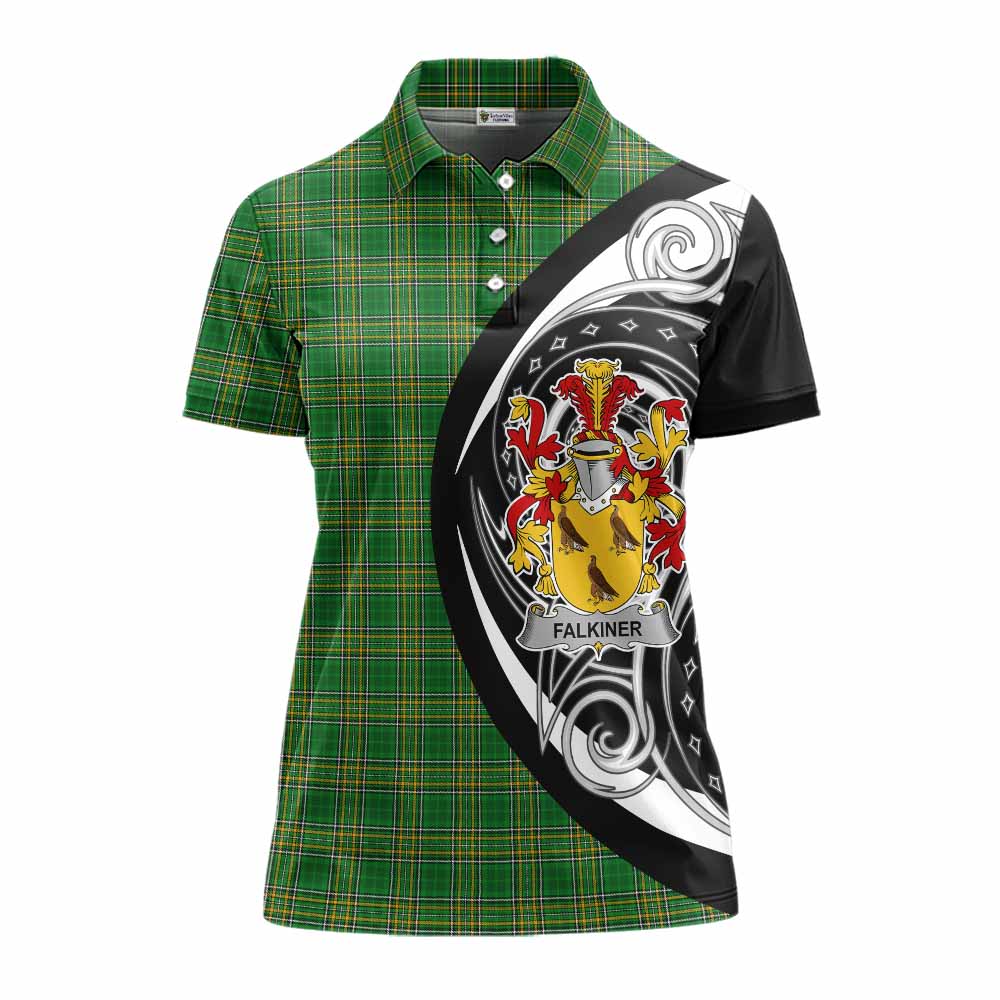 Falkiner Irish Clan Women's Polo Shirt Celtic Circle Style Women - Tartan Vibes Clothing