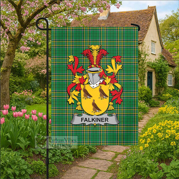 Falkiner Irish Clan Tartan Garden Flag with Coat of Arms