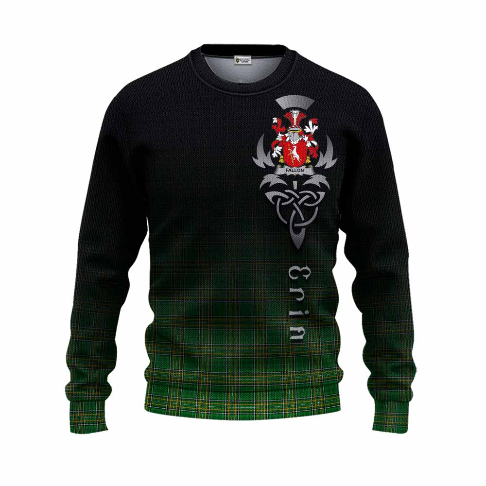 Fallon Irish Clan Knitted Sweater with Coat of Arms Erin Go Bragh Celtic Inspired Unisex - Tartan Vibes Clothing