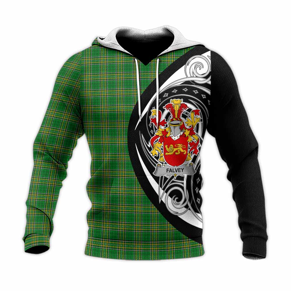 Tartan Vibes Clothing Falvey Irish Clan Knitted Hoodie Celtic Circle Style