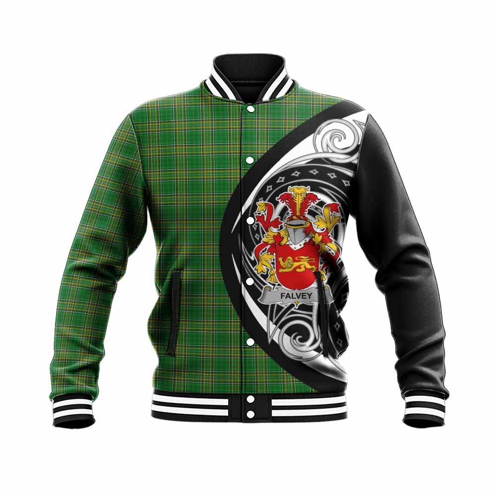 Tartan Vibes Clothing Falvey Irish Clan Baseball Jacket Celtic Circle Style